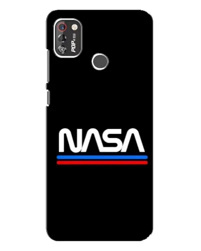 Чехол для TECNO POP 4 Pro с картинкой «NASA — классика Red Blue»