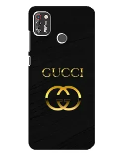 Чехол для TECNO POP 4 Pro с картинкой «Золотой логотип Gucci»