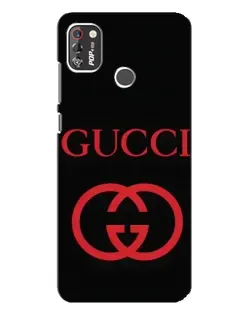 Чехол для TECNO POP 4 Pro с картинкой «Gucci — красный логотип»