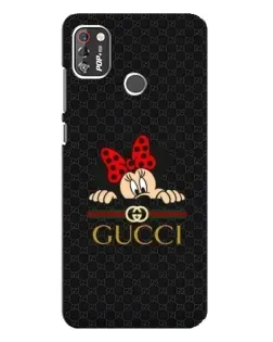 Чехол для TECNO POP 4 Pro с картинкой «Минни Маус Gucci — черный»