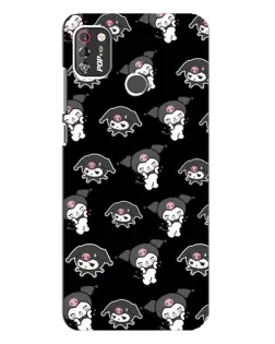 Чехол для TECNO POP 4 Pro с картинкой «Черный паттерн Kuromi»