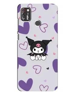 Чехол для TECNO POP 4 Pro с картинкой «Kuromi и лавандовые сердца»