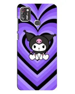 Чехол для TECNO POP 4 Pro с картинкой «Kuromi и фиолетовые сердца»