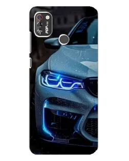 Чохол для TECNO POP 4 Pro з картинкою «Погляд BMW з синіми фарами»