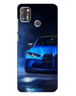 Чехол для TECNO POP 4 Pro с картинкой «Голубая BMW M4»