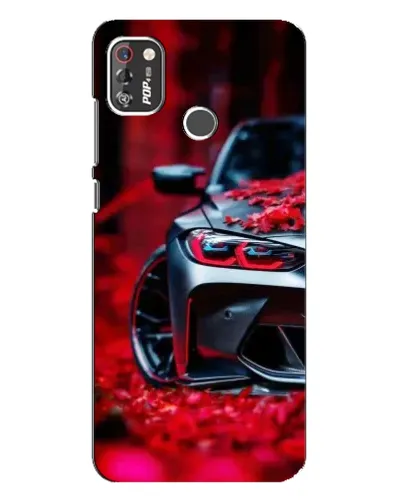 Чехол для TECNO POP 4 Pro с картинкой «Спортивная BMW и цветы» Чехол для TECNO POP 4 Pro с картинкой «Спортивная BMW и цветы»