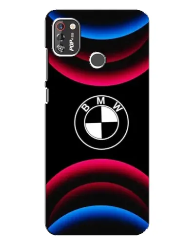 Чехол для TECNO POP 4 Pro с картинкой «Логотип BMW и неоновые дуги» Чехол для TECNO POP 4 Pro с картинкой «Логотип BMW и неоновые дуги»
