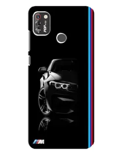 Чехол для TECNO POP 4 Pro с картинкой «Силуэт BMW в темноте»