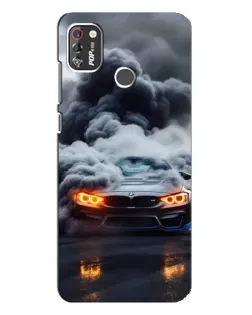 Чехол для TECNO POP 4 Pro с картинкой «BMW в дыму»