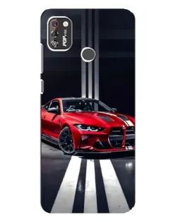 Чехол для TECNO POP 4 Pro с картинкой «Красная BMW на дороге»