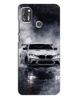 Чехол для TECNO POP 4 Pro с картинкой «BMW сквозь туман»