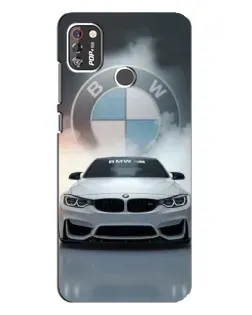 Чехол для TECNO POP 4 Pro с картинкой «BMW в белом дыму»