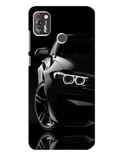 Чехол для TECNO POP 4 Pro с картинкой «Черная BMW — профиль»