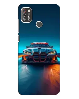 Чехол для TECNO POP 4 Pro с картинкой «BMW — огни неона»
