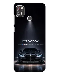 Чехол для TECNO POP 4 Pro с картинкой «BMW сквозь ночной город»