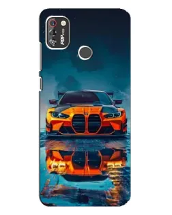 Чехол для TECNO POP 4 Pro с картинкой «BMW — золотая эмблема»
