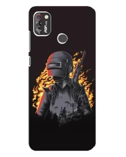 Чохол для TECNO POP 4 Pro з картинкою «PUBG — вогняний силует»