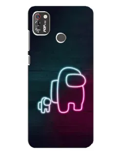Чехол для TECNO POP 4 Pro с картинкой «Among Us неон-арт»