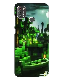 Чехол для TECNO POP 4 Pro с картинкой «Minecraft лесной пейзаж»