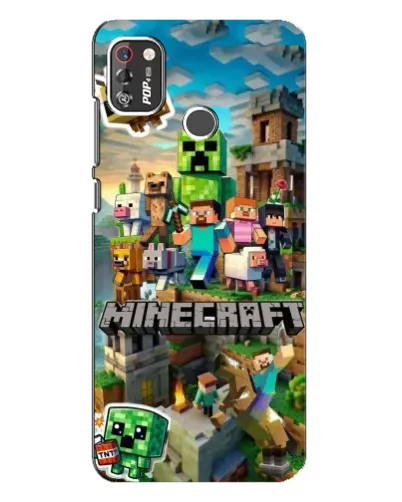 Чехол для TECNO POP 4 Pro с картинкой «Замок Minecraft»