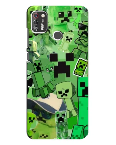 Чехол для TECNO POP 4 Pro с картинкой «Криперы Minecraft»