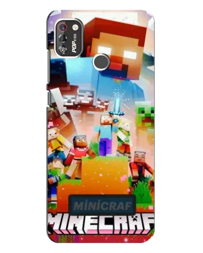Чехол для TECNO POP 4 Pro с картинкой «Minecraft герои игры»