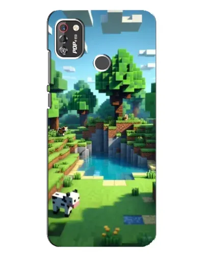 Чехол для TECNO POP 4 Pro с картинкой «Minecraft летний день»