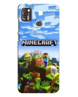 Чехол для TECNO POP 4 Pro с картинкой «Minecraft классический мир»