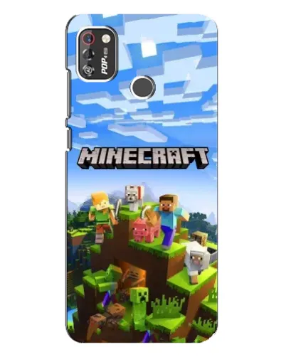 Чехол для TECNO POP 4 Pro с картинкой «Minecraft классический мир»