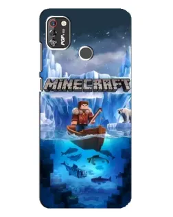 Чехол для TECNO POP 4 Pro с картинкой «Minecraft ледяной мир»