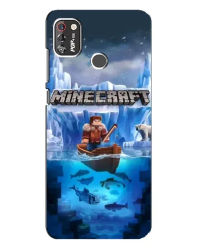 Чехол для TECNO POP 4 Pro с картинкой «Minecraft ледяной мир»