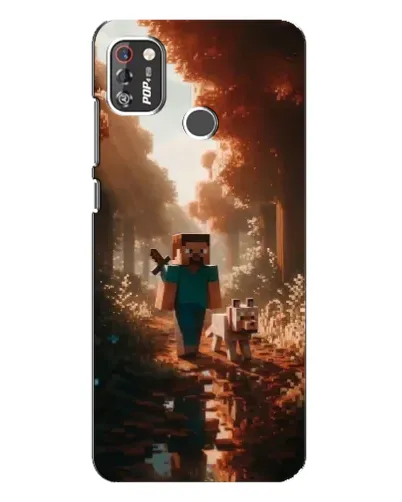 Чехол для TECNO POP 4 Pro с картинкой «Стив в лесу»