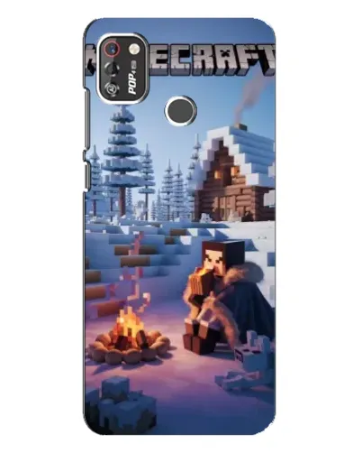 Чехол для TECNO POP 4 Pro с картинкой «Зимний Minecraft»