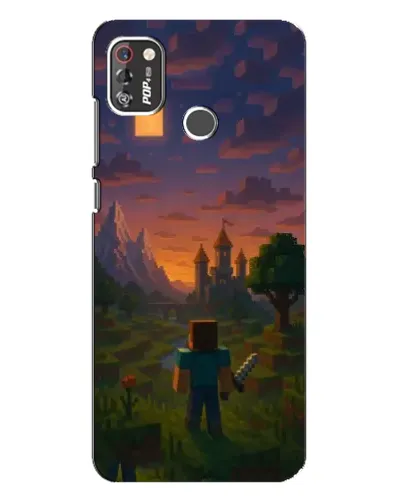 Чехол для TECNO POP 4 Pro с картинкой «Стив у башни»