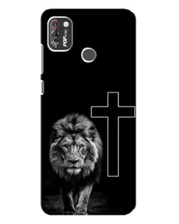 Чохол для TECNO POP 4 Pro з картинкою «Лев та Хрест»