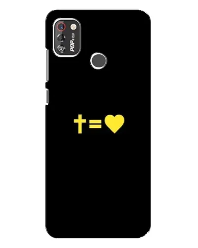 Чохол для TECNO POP 4 Pro з картинкою «Серце та Хрест»