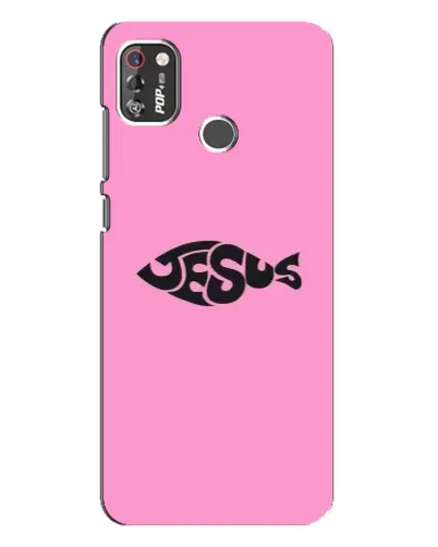 Чохол для TECNO POP 4 Pro з картинкою «Рожевий символ Jesus»