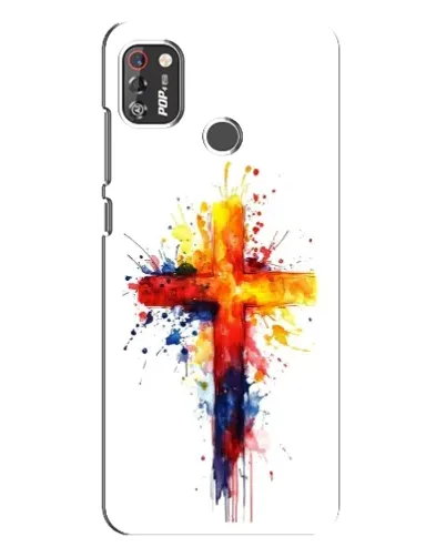 Чохол для TECNO POP 4 Pro з картинкою «Акварельний хрест»
