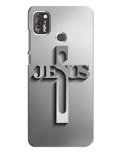 Чохол для TECNO POP 4 Pro з картинкою «Металевий хрест Jesus»