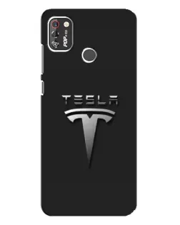 Чохол для TECNO POP 4 Pro з картинкою «Сталевий логотип Tesla»