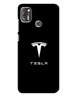Чохол для TECNO POP 4 Pro з картинкою «Tesla White Logo»