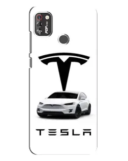 Чохол для TECNO POP 4 Pro з картинкою «Tesla White Style»