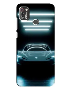 Чохол для TECNO POP 4 Pro з картинкою «Tesla в неоні»