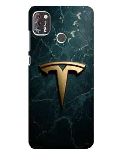 Чохол для TECNO POP 4 Pro з картинкою «Мармурова Tesla Gold»
