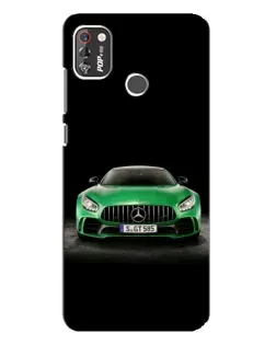 Чехол для TECNO POP 4 Pro с картинкой «Mercedes — неоновый лого»