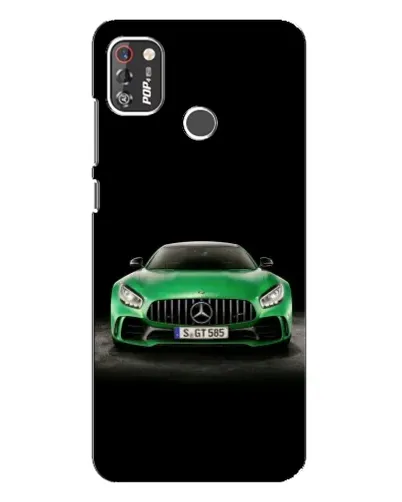 Чехол для TECNO POP 4 Pro с картинкой «Mercedes — неоновый лого»