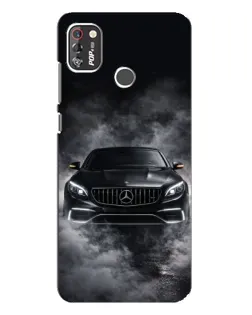 Чехол для TECNO POP 4 Pro с картинкой «Mercedes в дыму»