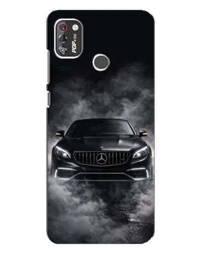 Чехол для TECNO POP 4 Pro с картинкой «Mercedes в дыму»