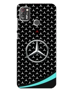 Чехол для TECNO POP 4 Pro с картинкой «Mercedes — бирюзовый акцент»