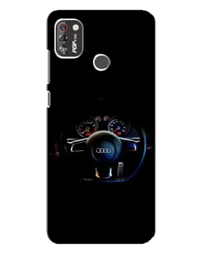 Чехол для TECNO POP 4 Pro с картинкой «Салон Audi — руль»